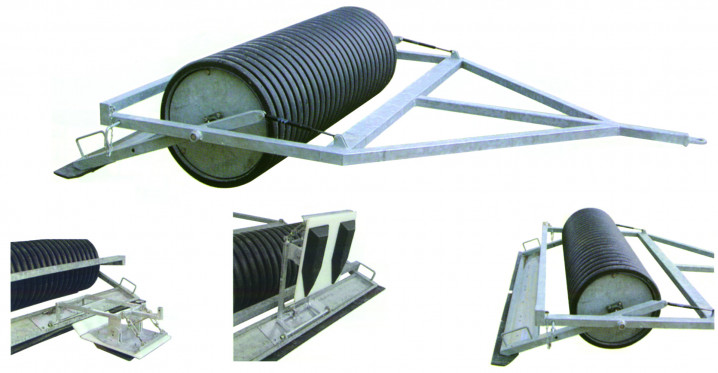 Rouleau de damage piste ski de fond tractable par motoneige ou quad